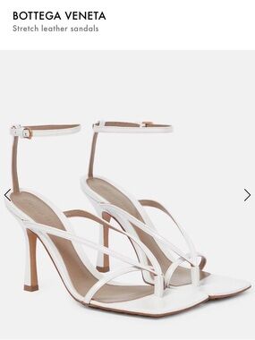 Bottega Veneta White Strappy Stretch Leather High-Heel Sandals